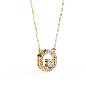 Unique Halo Round Pendant